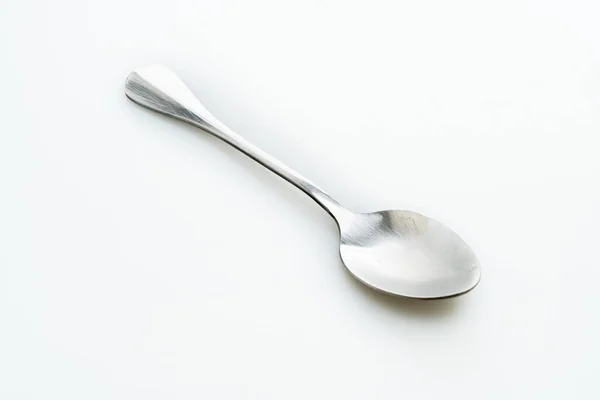 Silver Spoon Isolated White Background — Stock Photo, Image