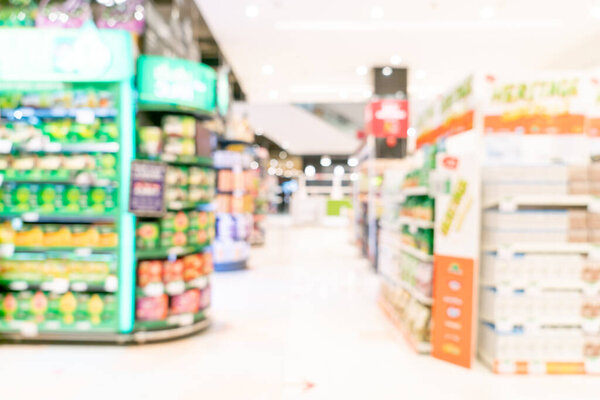 абстрактное размытие и дефокация супермаркета для фона