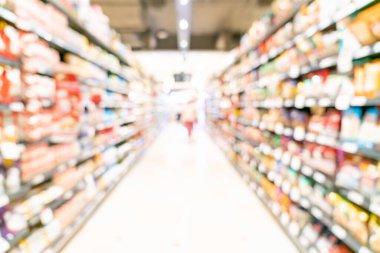 Arkaplan için soyut bulanık ve odaklanmış süpermarket