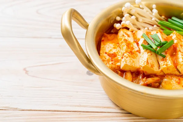 Sup Kimchi Korea Dengan Tahu — Stok Foto