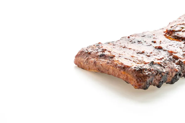 Grillezett Barbecue Bordák Sertés Elszigetelt Fehér Alapon — Stock Fotó