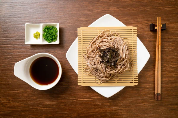 cold buckwheat soba noodles or zaru ramen - Japanese food style
