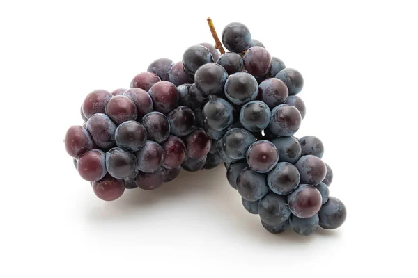 Świeże Czarne Winogrona Izolowane Białym Tle — Zdjęcie stockowe