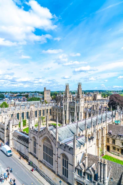 High Angle View High Street Oxford City — стокове фото