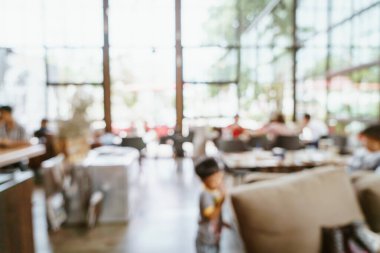 Arka plan için soyut bulanıklık ve odaklanmış kafe restoranı