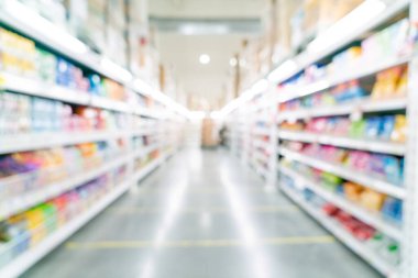 Arkaplan için soyut bulanık ve odaklanmış süpermarket