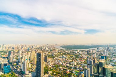 Bangkok Tayland 'da mimarisi ve binası olan güzel bir şehir manzarası