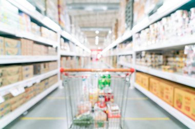 Arkaplan için soyut bulanık ve odaklanmış süpermarket