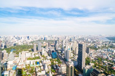 Bangkok Tayland 'da mimarisi ve binası olan güzel bir şehir manzarası
