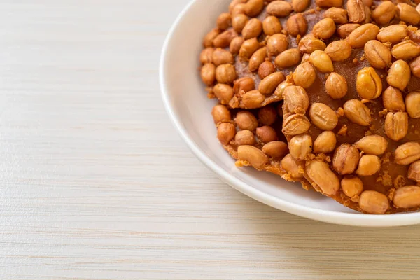 Thai Fried Peanut Cookies Plate — Stok Foto