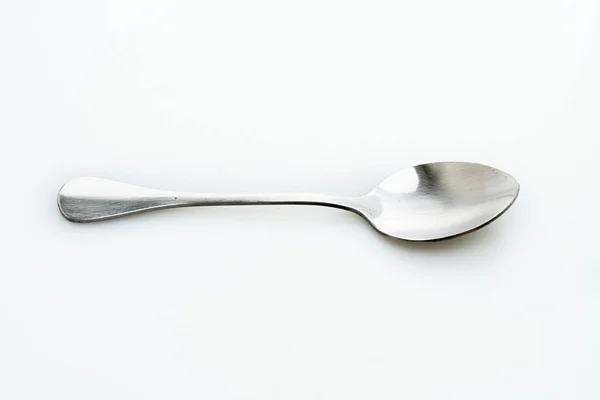 Silver Spoon Isolated White Background — Stock Photo, Image