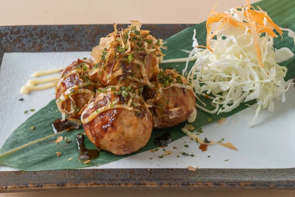 Takoyaki Găluște Bile Sau Bile Caracatiță Stil Alimentar Japonez — Fotografie, imagine de stoc