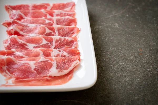 Fresh Sliced Collar Pork Raw — Stock Photo, Image