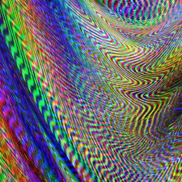 Glitch Espacio de fondo. Antiguo error de pantalla de TV. Diseño abstracto de ruido de píxeles digitales. Falla fotográfica. La señal de televisión falla. Problema técnico papel pintado grunge. Ruido colorido. Monitor screenglitch . — Foto de Stock