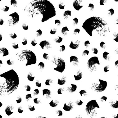 Vektör fırça çizgili ve konturlar dalga girdap ile seamless modeli. Beyaz arka planda siyah renk. Grange doku el boyalı. Mürekkep geometrik öğeleri. Moda modern tarzı. Sonsuz kumaş baskı.