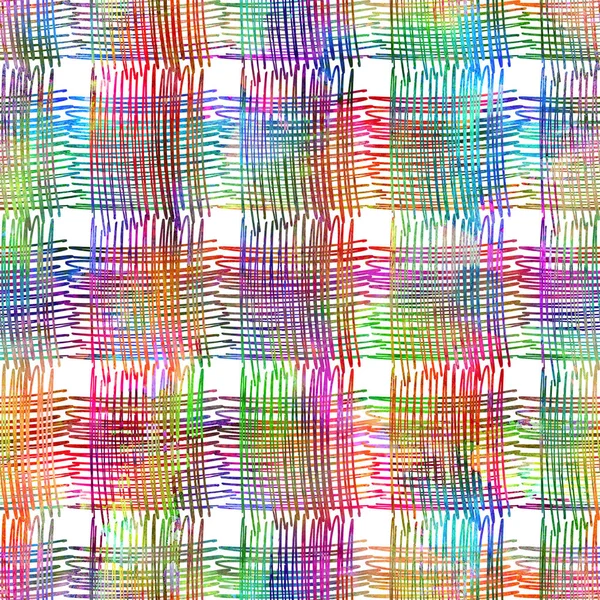 Плавный узор с полосками и мазками кисти. Rainbow watercolor color color on white background. Мбаппе раскрасил гамму текстур. Геометрические элементы чернил. Модный современный стиль. Бесконечная тканевая печать . — стоковое фото