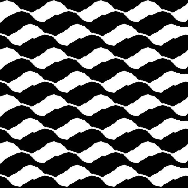 벡터 브러시 줄무늬와 웨이브 완벽 한 패턴입니다. 흰색 바탕에 검은 색입니다. 손으로 그린 그레인 라인 텍스처. 잉크 기하학적 대각선 요소. 패션 현대적인 스타일입니다. 옷감에 대 한 반복 인쇄 — 스톡 벡터