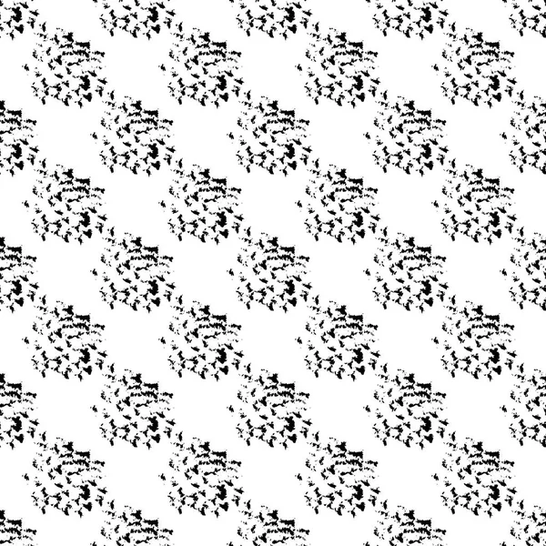 Vector seamless pattern with brush dots and spots. Black color on white background. Hand painted grange texture. Ink messy elements. Kid child style. Repeat fabric print. Swirl — Stock Vector