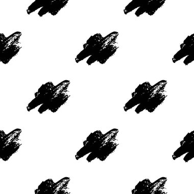 Vektör fırça noktalar ve noktalar ile seamless modeli. Beyaz arka planda siyah renk. Grange doku el boyalı. Mürekkep dağınık öğeleri. Çocuk Çocuk tarzı. Tekrar kumaş baskı. Girdap