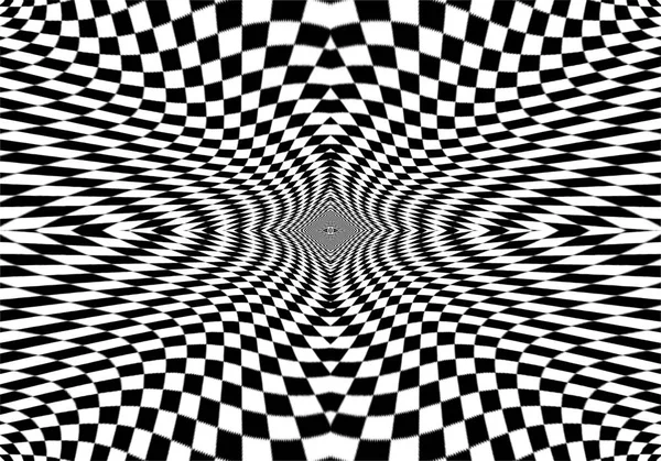 Hipnotik Göz yanılsaması siyah ve beyaz renkte. 3D geometrik arka plan görüş. Daire içinde soyut optik modern şekli. Web, baskı, kartı, ekran için yaratıcı duvar kağıdı.