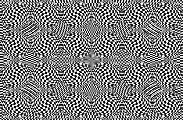 Hypnotic optical illusion in black and white color. Vision 3D geometric background. Abstract optic modern shape in circle. Creative wallpaper for web, print, card, screen. — Stock Photo, Image