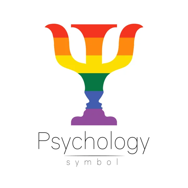 Vektor pszichológia LMBTQA szimbólum. Büszkeség zászló háttér. Ikon a meleg, leszbikus, biszexuális, transzszexuális, homokos és szövetségeseknek. Használható jelaktivizmusra vagy tanácsadásra. LMBT izolált fehér. — Stock Vector