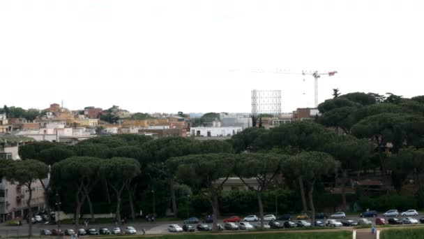 Vista sobre o gazometro, Ostiense de Aventino, o lugar mais bonito de Roma — Vídeo de Stock