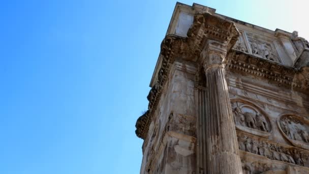 Details on the Arch of Constantine, Rome Italy — Stock Video