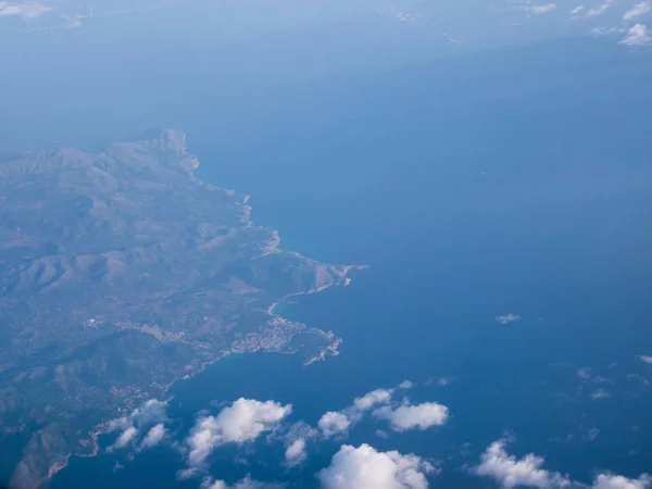 Gezien Vanaf Het Raam Van Een Vliegtuig Mallorca Spanje — Stockfoto