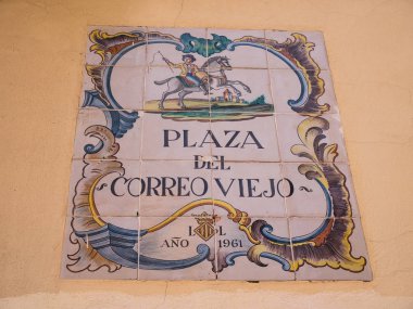 Valencia, İspanya Mayolikası meydanında bir iz