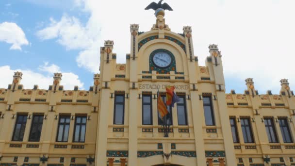 Nord station facade i Valencia, Spanien – Stock-video