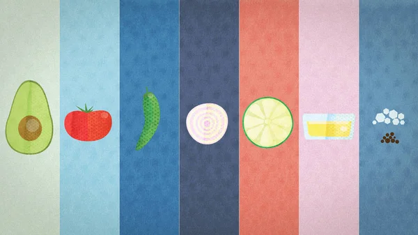 nice and colorful motion graphic of the guacamole recipe