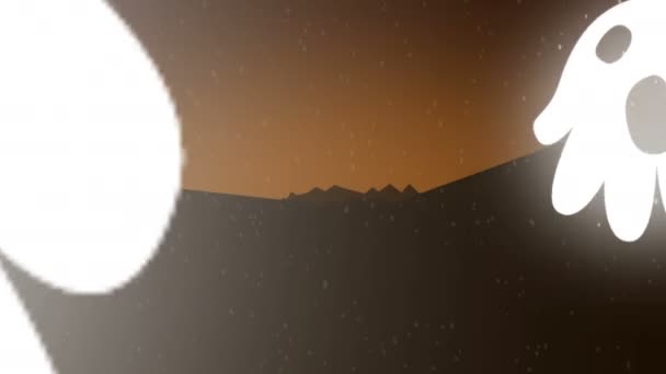 fantôme effrayant, heureux halloween logo animation 