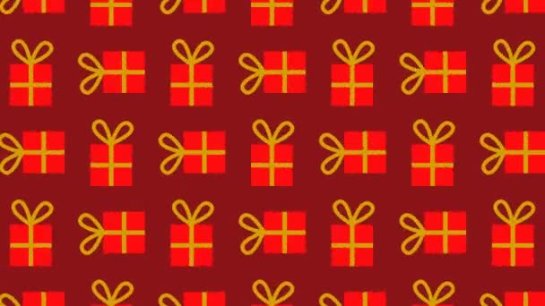 Padrão animado com pacotes de presente ideal para a temporada de Natal — Vídeo de Stock