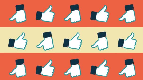 Animated pattern with hand that makes like, suitable for representing social media — Stock Video