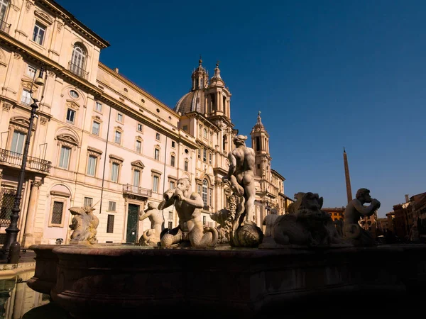 Gian Lorenzo Bernini, Piazza Navona, Fuente de los Cuatro Ríos, Río della Plata en Roma — Foto de Stock