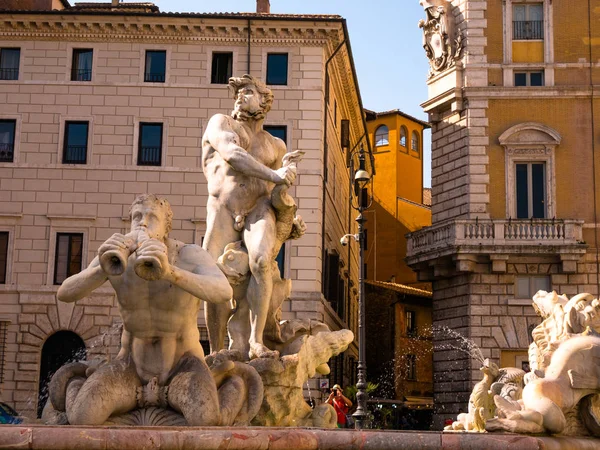 Gian Lorenzo Bernini, Piazza Navona, Fontaine des Quatre Rivières, Rio della Plata à Rome — Photo