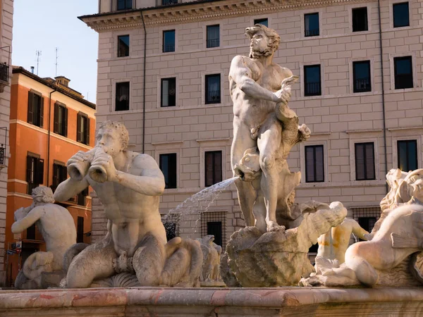 Gian Lorenzo Bernini, Piazza Navona, Fontaine des Quatre Rivières, Rio della Plata à Rome — Photo