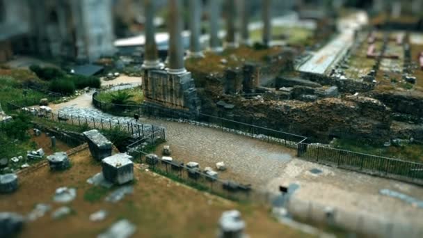 Tilt shift on the imperial holes in Rome, Italy — Stock Video
