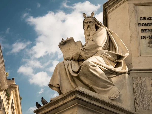 statue of Moses at the base of the Column of the Immaculate Conception, Rome