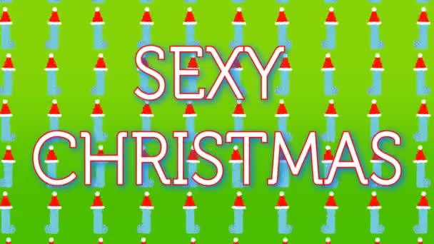 Fun and sexy animation for the Christmas period, ideal for adult channels — Stock Video