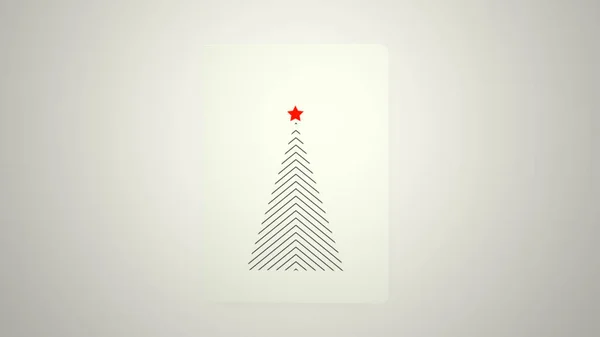 Minimal Christmas card, with very minimal Christmas tree — Stock Photo, Image