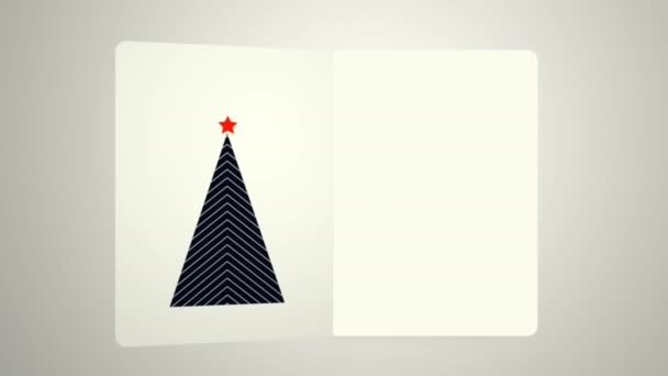 Carte de Noël minimale, avec arbre de Noël très minimal — Video