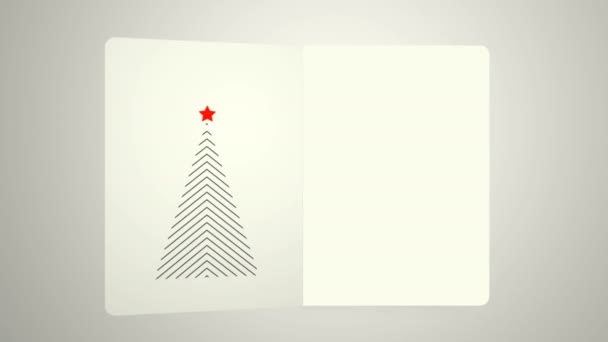 Cartão de Natal mínimo, com árvore de Natal muito mínima — Vídeo de Stock