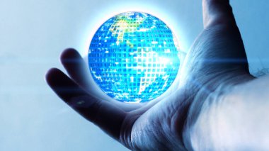 avucunun içinde bir yörünge sayısallaştırılmış dünya bir el mans