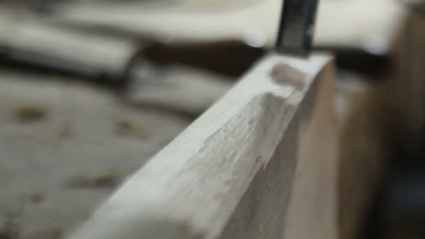 一个木匠的凿子细节 — 图库视频影像