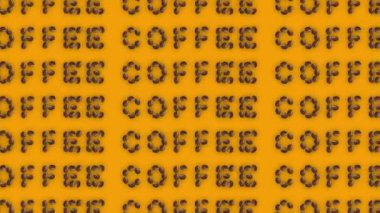 word kahve, kahvaltı Temalar temsil için ideal formu kahve çekirdekleri ile animasyonlu desen