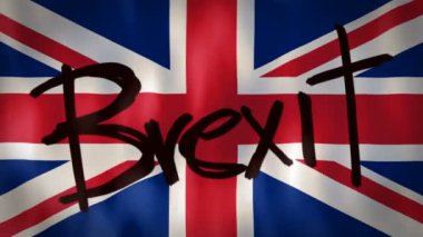 Kelime Brexit, Avrupa Birliği'nin terk edilme kavramını temsil etmek için ideal görüntüleri ile İngiliz bayrağı