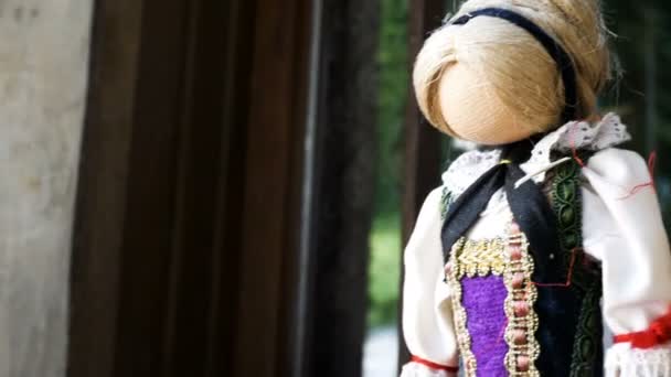 Rundown on Tyrolean doll, typical toy in the alpine areas handmade — Stock Video