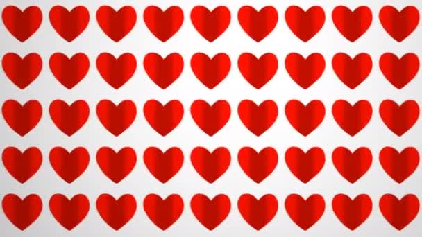 Animasyon döngüsü kağıt kalpler, görüntüleri Sevgililer günü için ideal — Stok video